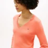 Maglione con scollo a V in misto viscosa Maglione con scollo a V in misto viscosa