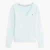 Maglione con scollo a V in misto viscosa Maglione con scollo a V in misto viscosa