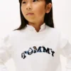 Maglione con volant e logo in paillettes per bambini Maglione con volant e logo in paillettes per bambini