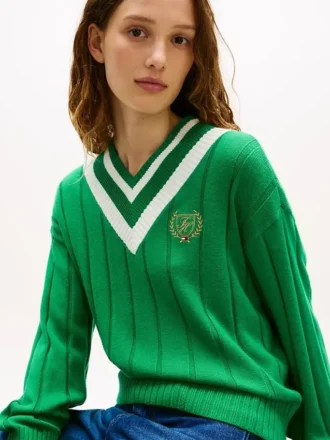 Maglione Cricket con logo foglia d’alloro