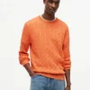 Maglione girocollo a trecce Maglione girocollo a trecce