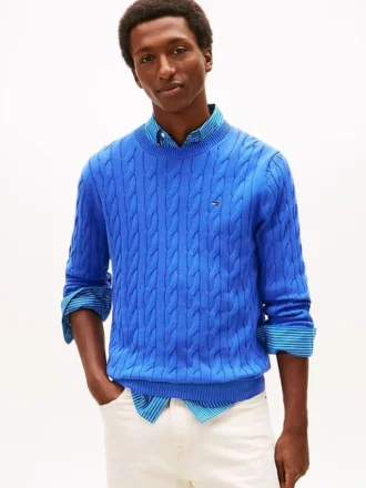 Maglione girocollo a trecce