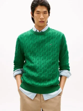 Maglione girocollo a trecce