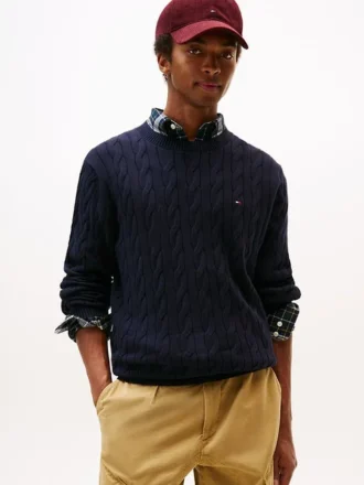 Maglione girocollo a trecce