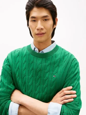 Maglione girocollo a trecce