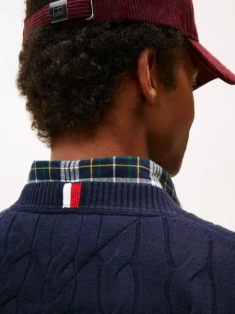 Maglione girocollo a trecce