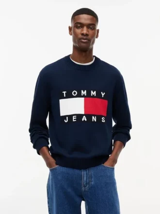 Maglione girocollo con logo bandiera Tommy Jeans