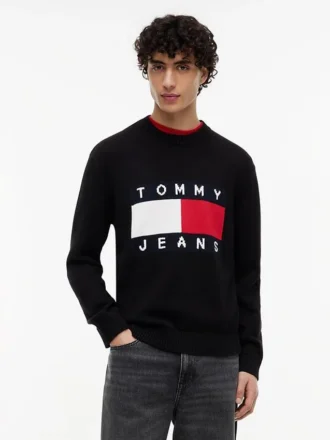 Maglione girocollo con logo bandiera Tommy Jeans