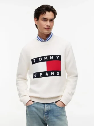 Maglione girocollo con logo bandiera Tommy Jeans