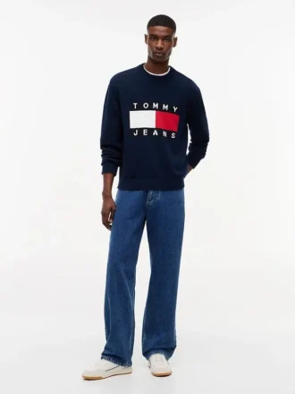 Maglione girocollo con logo bandiera Tommy Jeans