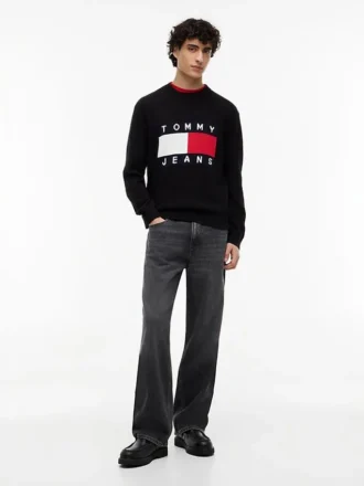 Maglione girocollo con logo bandiera Tommy Jeans