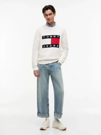 Maglione girocollo con logo bandiera Tommy Jeans