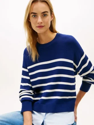 Maglione leggero a righe con effetto a strati
