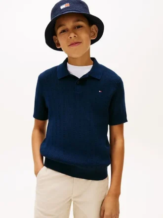 Maglione polo a maglia larga per bambini