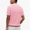 Maglione polo a maniche corte con lavorazione a trecce
