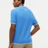 Maglione polo a maniche corte con lavorazione a trecce