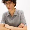 Maglione polo a maniche corte con lavorazione a trecce