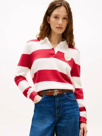 Maglione polo a righe rugby