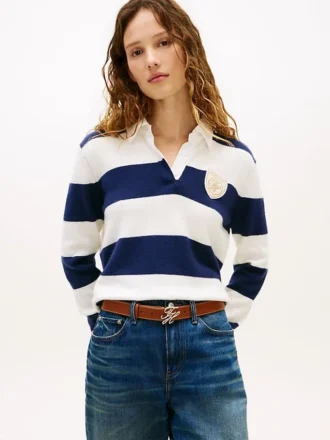 Maglione polo a righe rugby