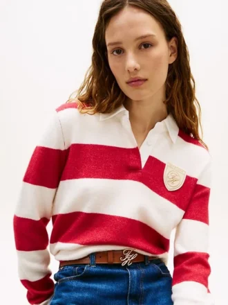 Maglione polo a righe rugby