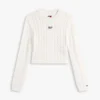Maglione Tommy Jeans con motivo a trecce e scritta
