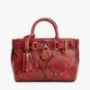 Micro borsa tote in pelle goffrata serpente