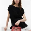 Micro borsa tote in pelle goffrata serpente