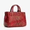 Micro borsa tote in pelle goffrata serpente