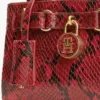 Micro borsa tote in pelle goffrata serpente