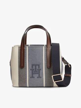 Mini borsa a tracolla in jacquard a righe