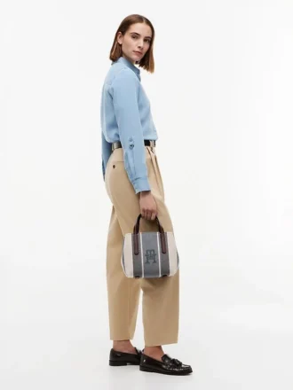 Mini borsa a tracolla in jacquard a righe