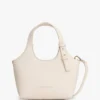 Mini borsa tote con logo metallico e effetto granulato Mini borsa tote con logo metallico e effetto granulato