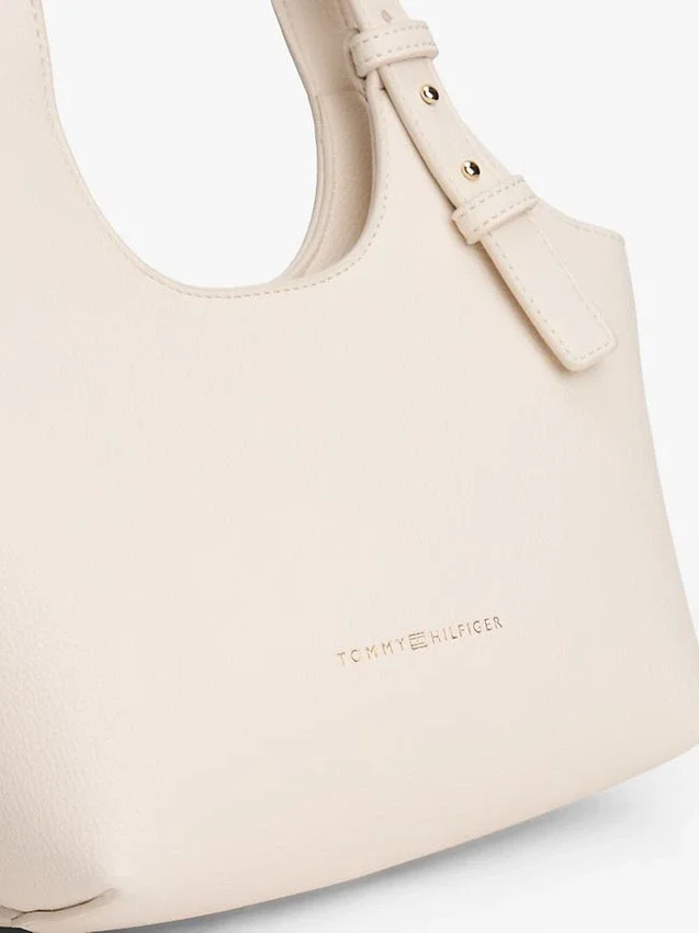 Mini borsa tote con logo metallico e effetto granulato Mini borsa tote con logo metallico e effetto granulato