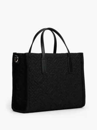 Mini borsa tote in nylon con monogramma e impunture