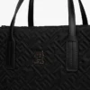 Mini borsa tote in nylon con monogramma e impunture Mini borsa tote in nylon con monogramma e impunture