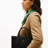 Mini borsa tote in nylon con monogramma e impunture Mini borsa tote in nylon con monogramma e impunture