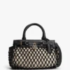 Mini borsa tote in pelle e macramè Mini borsa tote in pelle e macramè