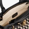 Mini borsa tote in pelle e macramè Mini borsa tote in pelle e macramè
