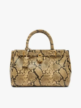 Mini borsa tote in pelle goffrata serpente