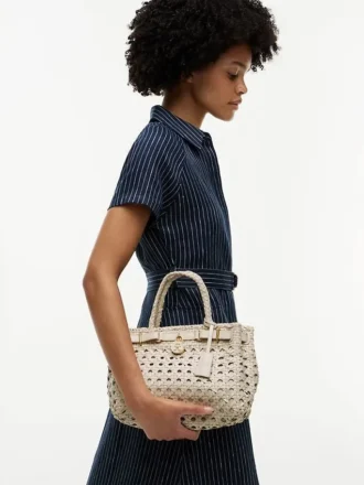 Mini borsa tote in pelle intrecciata