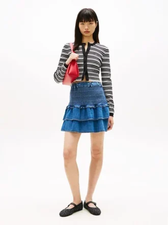 Mini gonna a balze in chambray Tommy Jeans