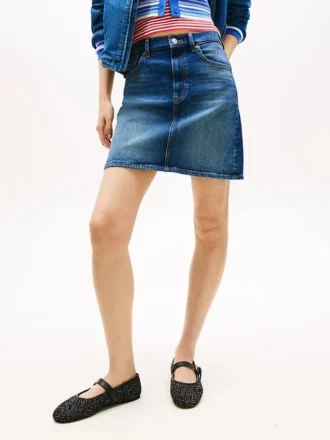 Mini gonna in denim a vita alta Tommy Jeans