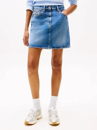 Mini gonna in denim a vita alta Tommy Jeans