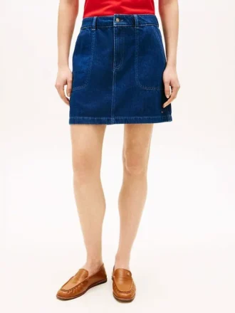 Mini gonna utility in denim