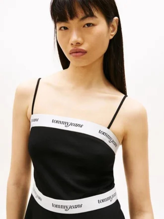 Miniabito in ponte con nastro con logo Tommy Jeans