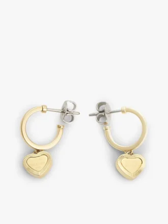 Orecchini a cerchio con ciondolo a forma di cuore