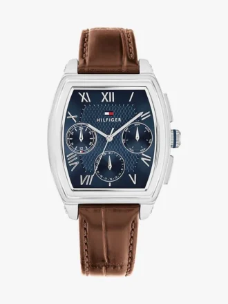 Orologio multifunzione con cinturino in pelle da 36 mm