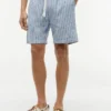 Pantaloncini a righe in misto cotone e lino da 7″