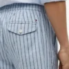 Pantaloncini a righe in misto cotone e lino da 7″