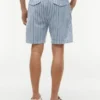 Pantaloncini a righe in misto cotone e lino da 7″